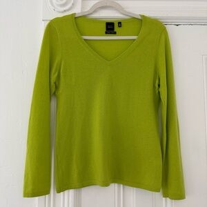 Black Brand Lime Green V-Neck Sweater